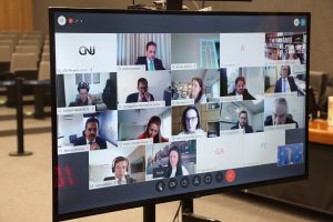 Foto de tela de computador com os conselheiros participantes por videoconferência da 312ª Sessão Ordinária do CNJ, em 23 de junho de 2020