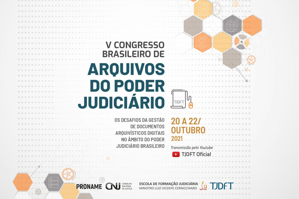 Banner de divulgação do V Congresso Brasileiro de Arquivos dos Poder Judiciário
