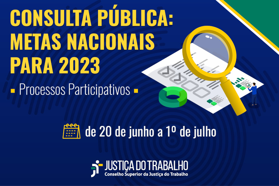 Leia mais sobre o artigo Justiça do Trabalho realiza consulta pública para definir metas nacionais de 2023