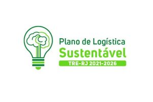 Logomarca do Plano de Logística Sustentável do TRE-RJ 2021-2026.