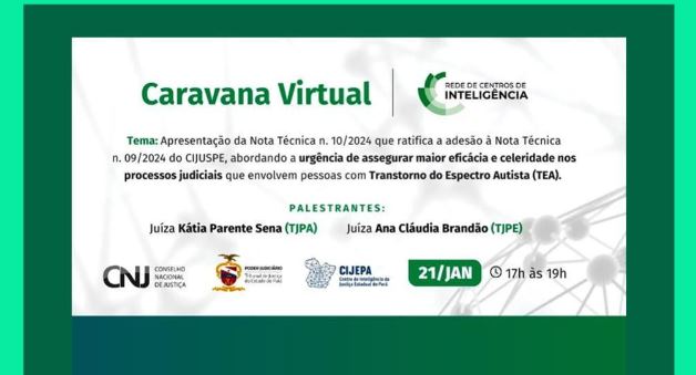 Você está visualizando atualmente Justiça do Pará promove caravana virtual sobre celeridade nos processos de pessoas com TEA